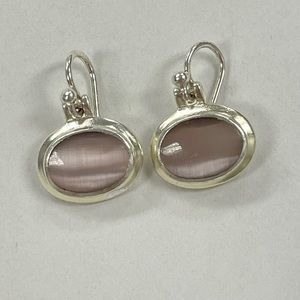 Sterling Silver Pink Quartz Earrings